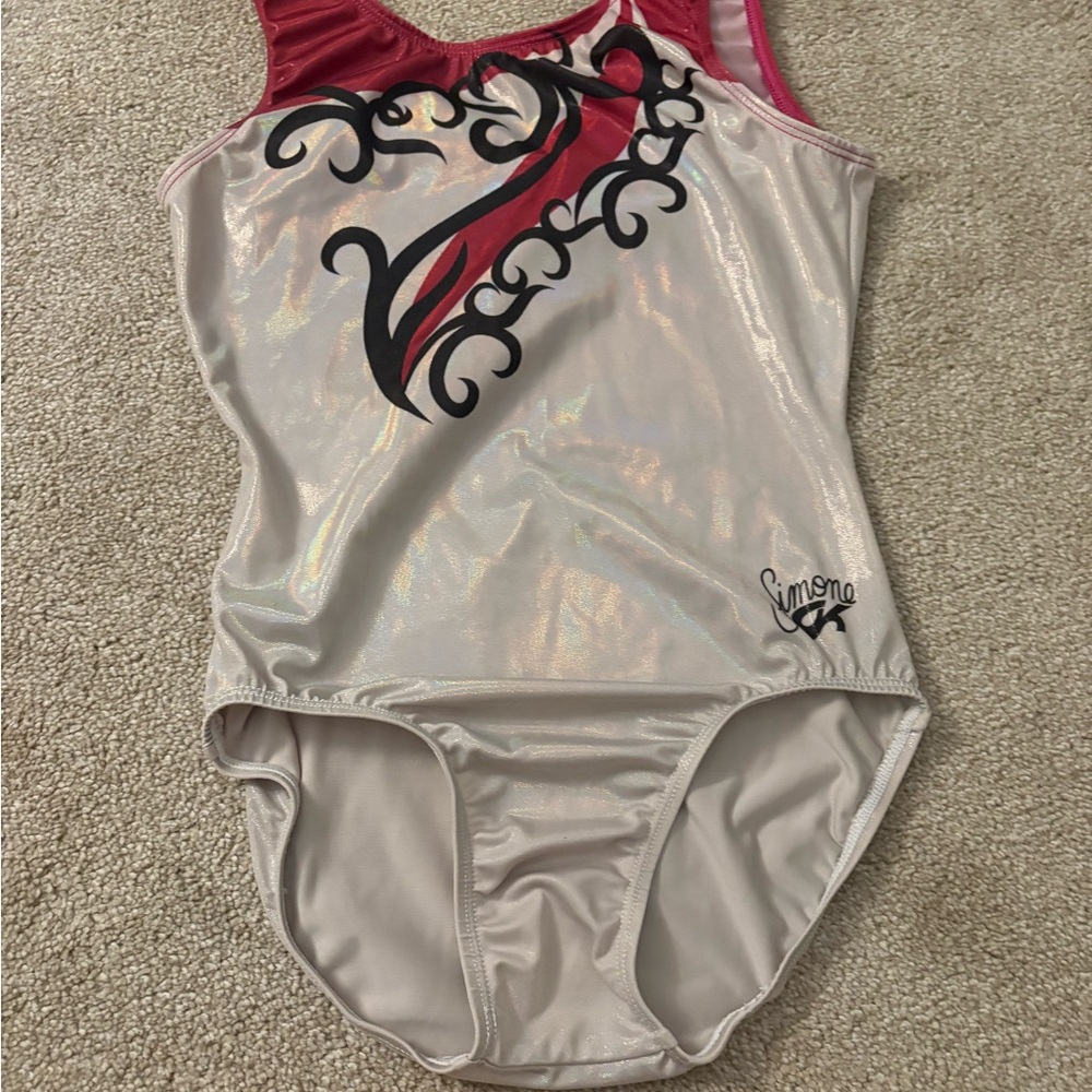 Simone Iridescent GK Leotard with pink and Black Design